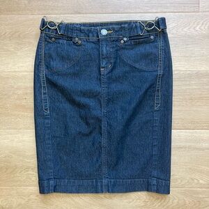 Bisou Bisou Y2K Dark Denim Pencil Skirt